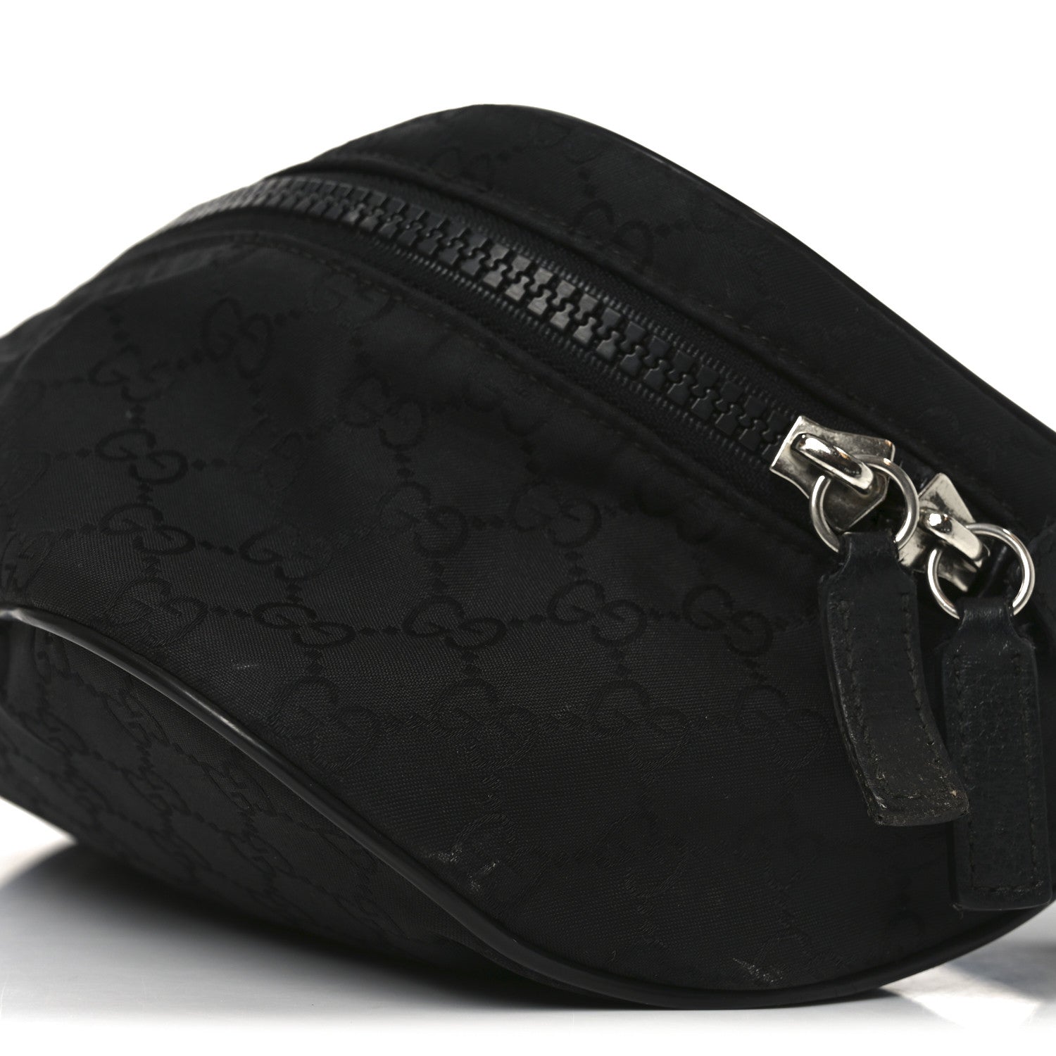 Nylon Monogram Fanny Pack Belt Bag Black