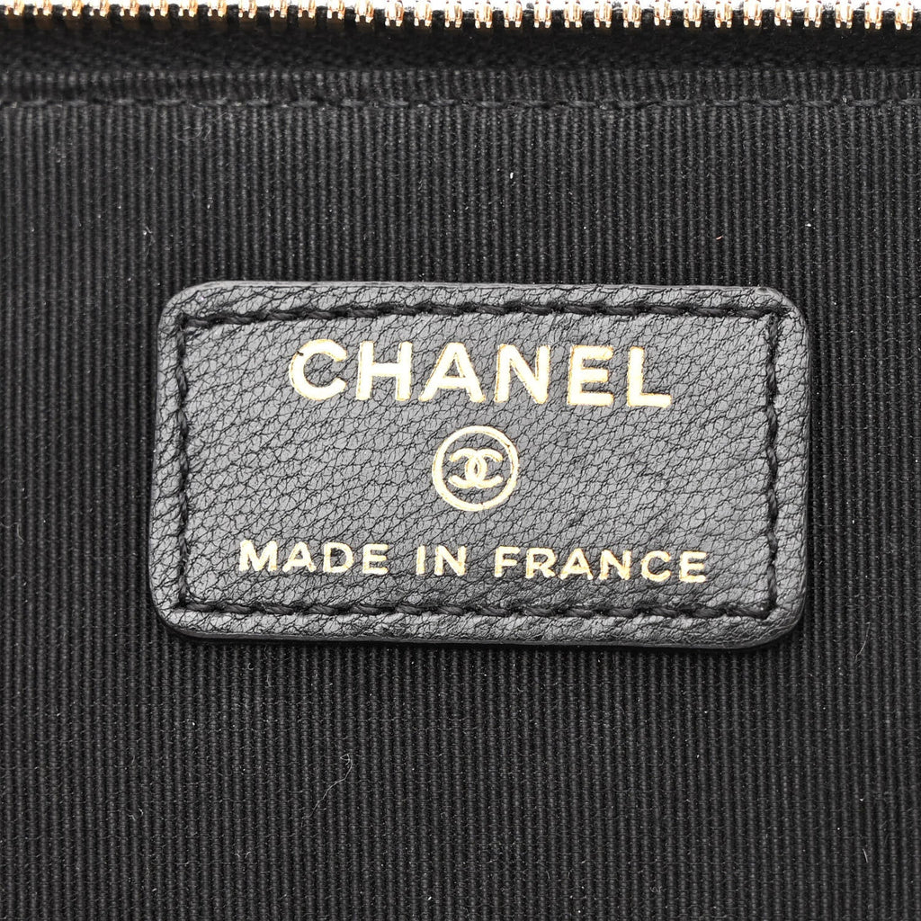 Goatskin Quilted Punk Essentials Vanity Case With Chain Black