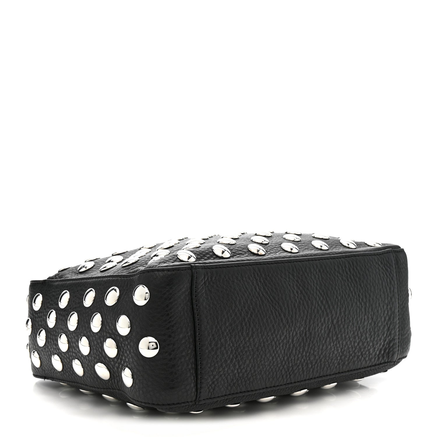 Pebbled Sport Calfskin Studded Elena Black