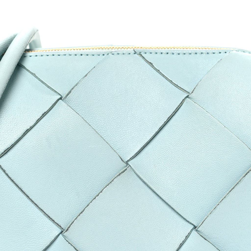 Lambskin Maxi Intrecciato Small Cassette Camera Bag Teal Washed