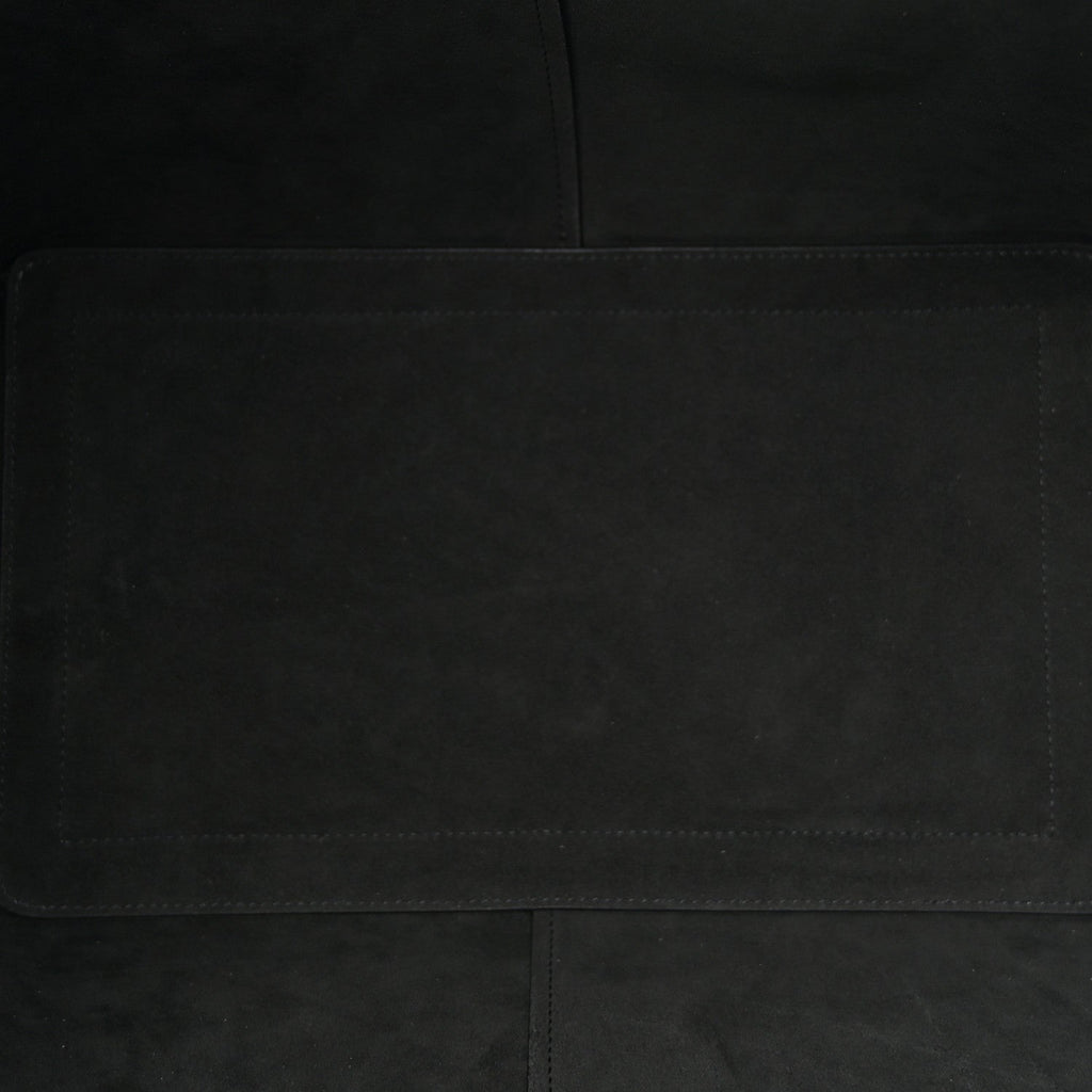 Smooth Calfskin Maxi Trapezoid Shopping Tote Black