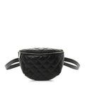 Calfskin Quilted Uniform Waist Belt Bag Black