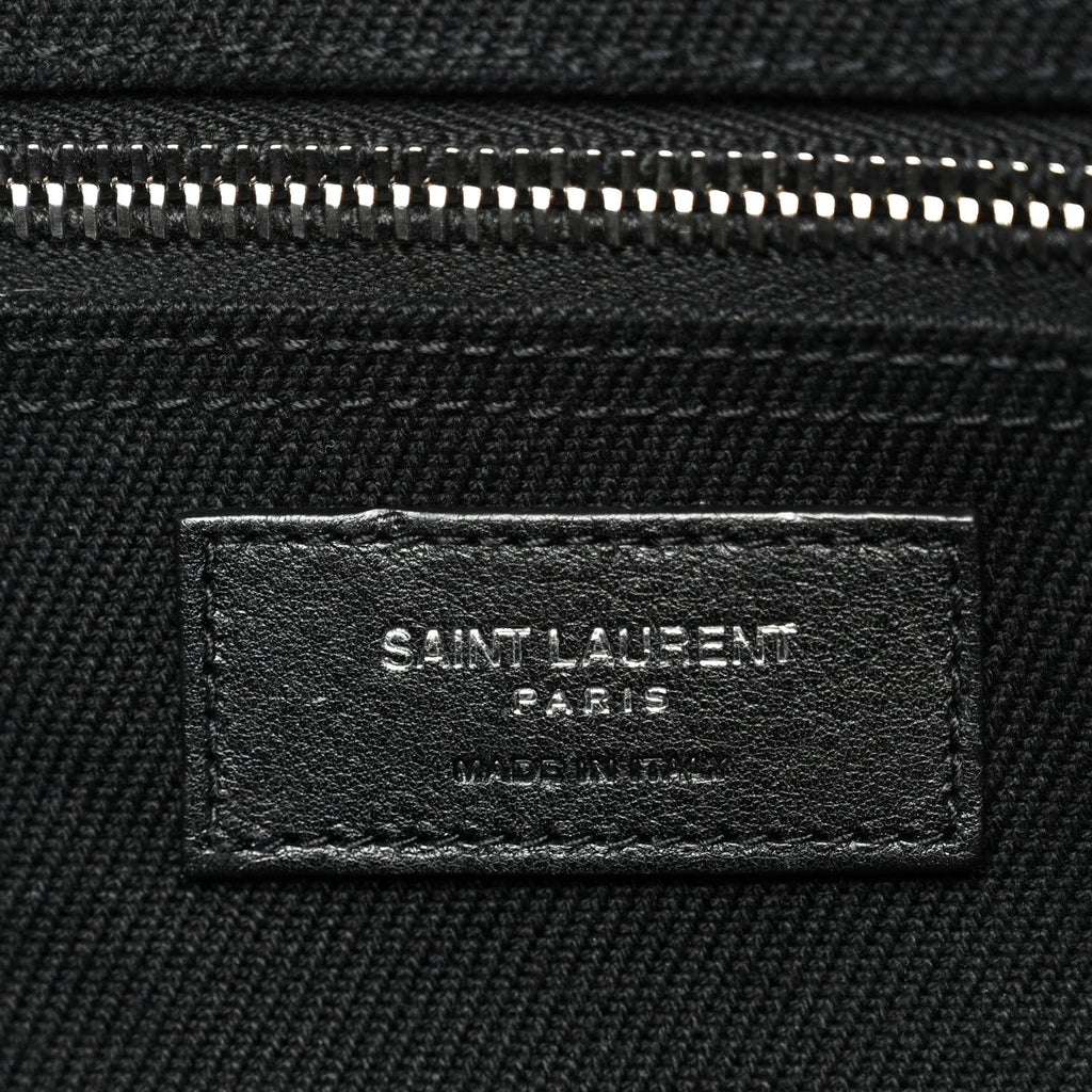 Linen Calfskin Rive Gauche Tote Black