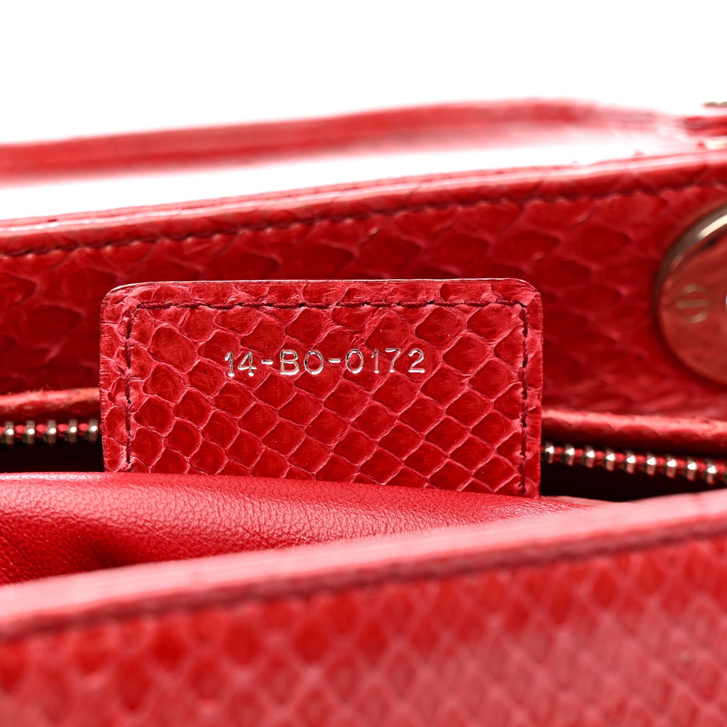 Snakeskin Medium Lady Dior Pink