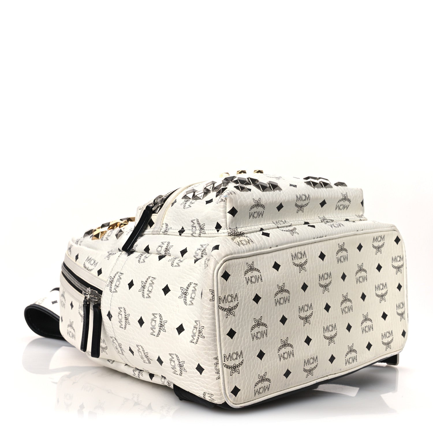 Visetos Studded Medium Stark M Backpack White
