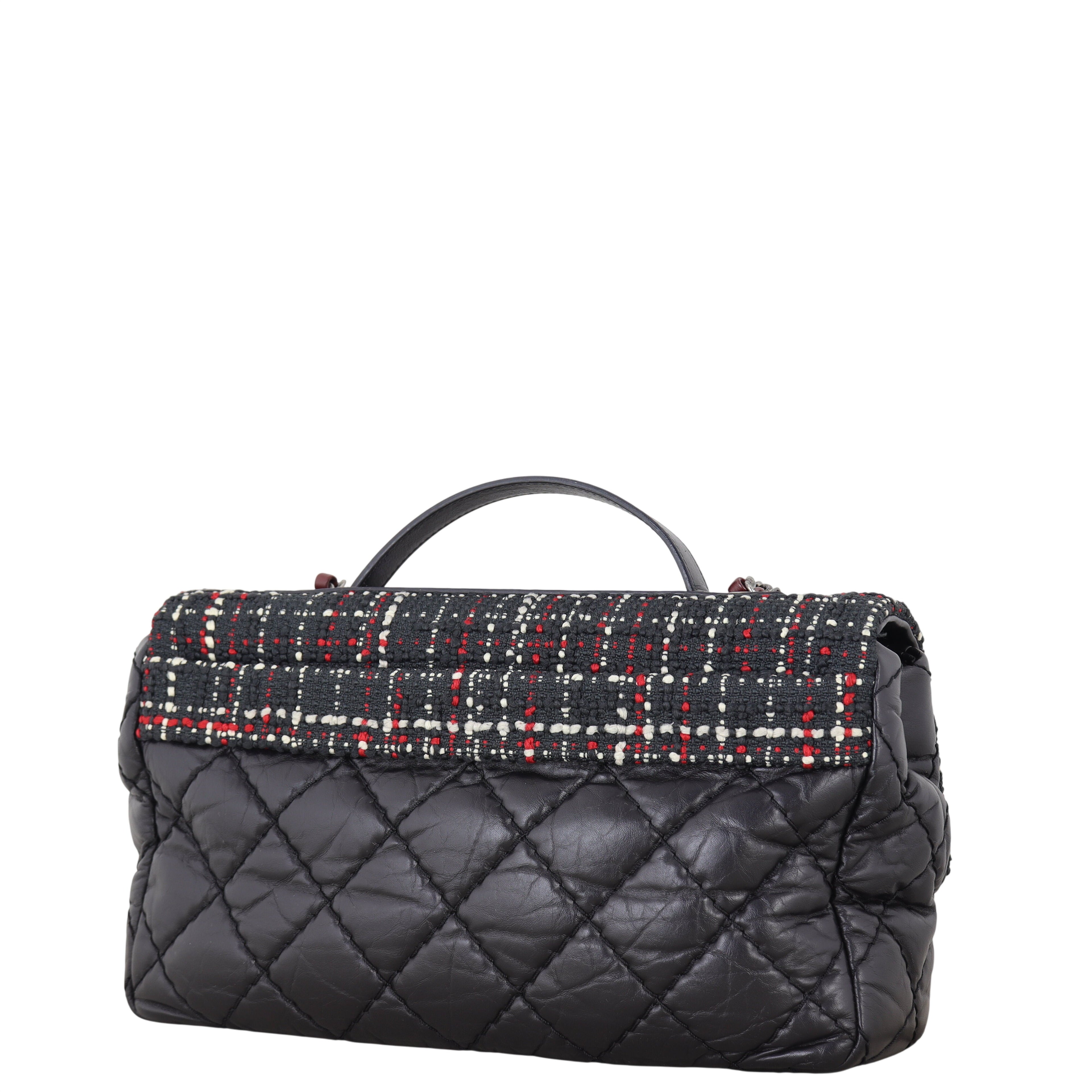 Chanel Airlines Top Handle Tweed Flap