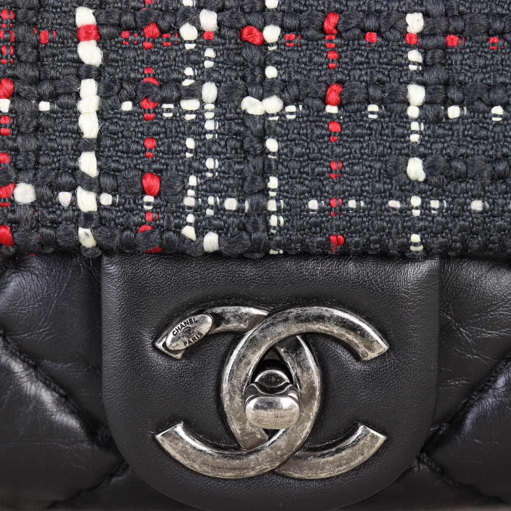 Chanel Airlines Top Handle Tweed Flap