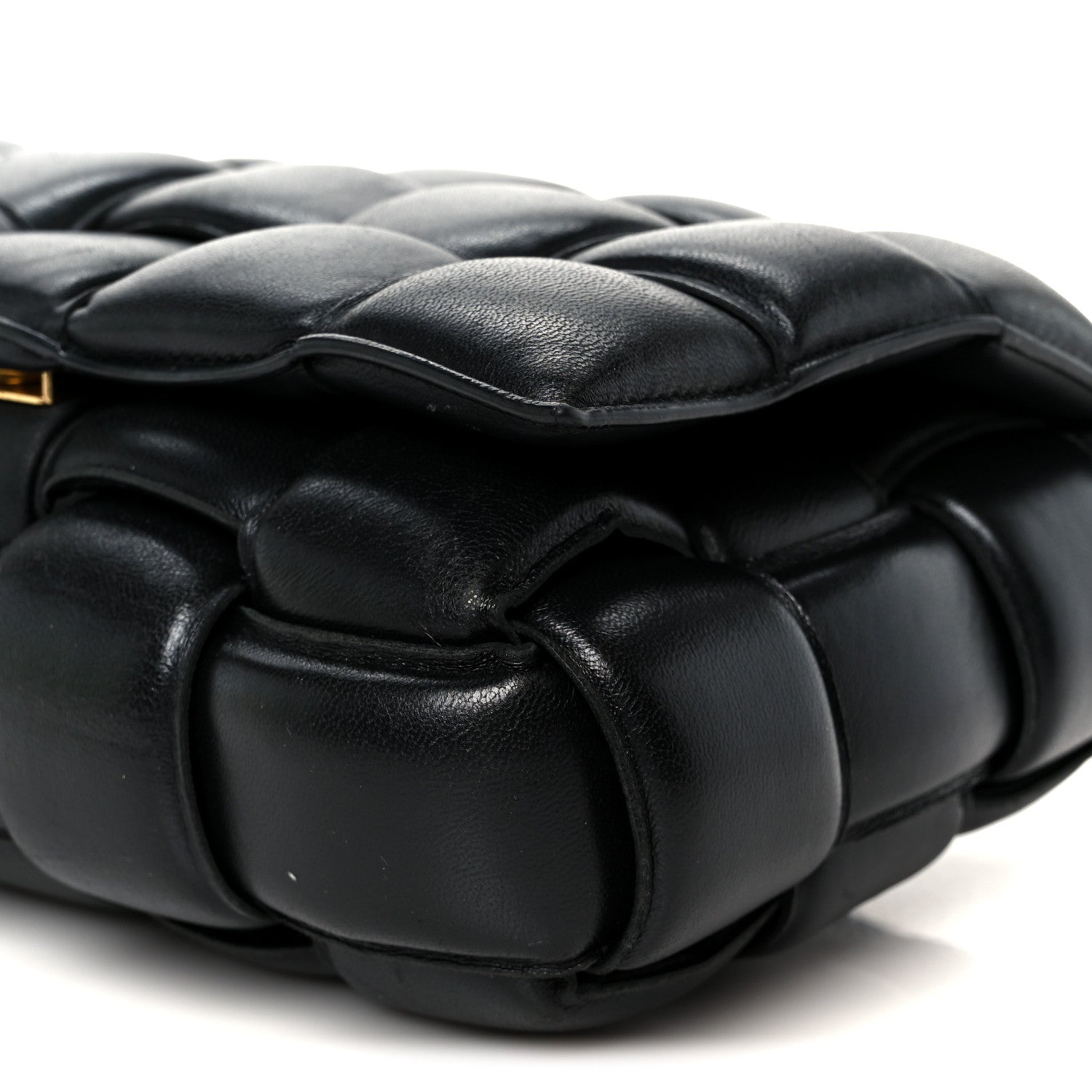 Nappa Maxi Intreccio Padded Cassette Crossbody Bag Black