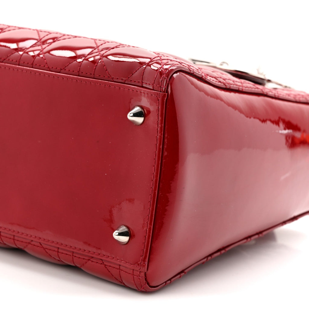 Patent Cannage Medium Lady Dior Red