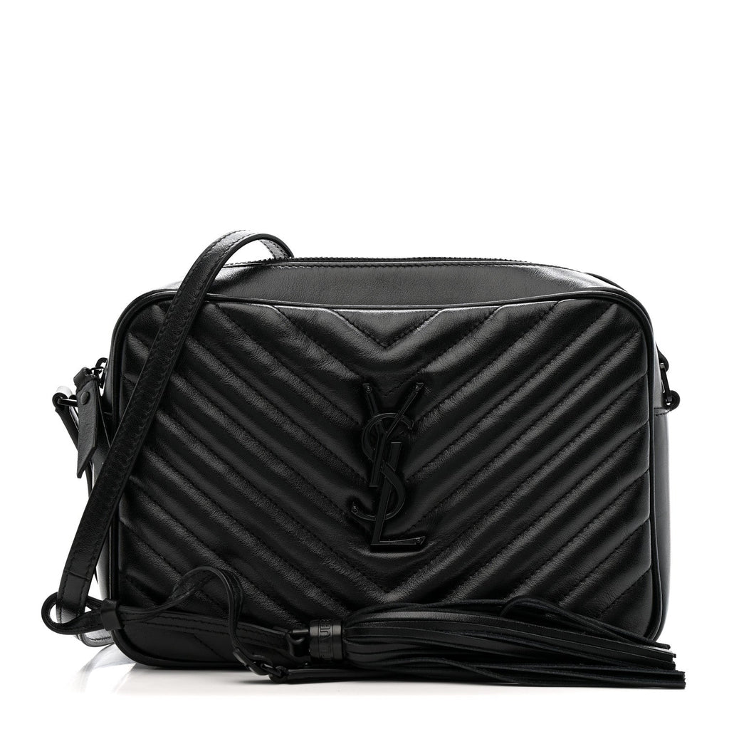 Calfskin Matelasse Monogram Monochrome Lou Camera Bag Black