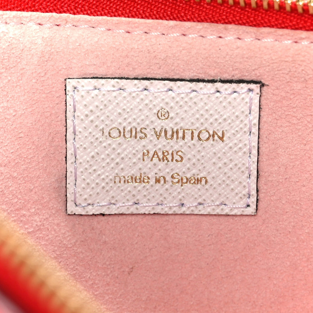 Monogram Giant Double Zip Pochette Rouge