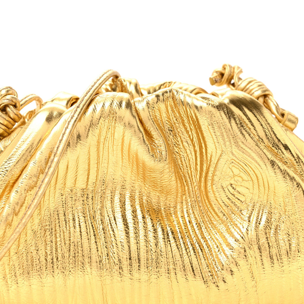 Metallic Bark Calfskin The Mini Pouch Gold