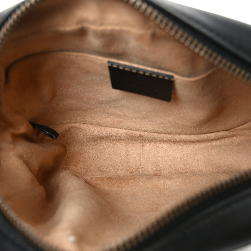 Calfskin Matelasse Mini GG Marmont Chain Shoulder Bag Black