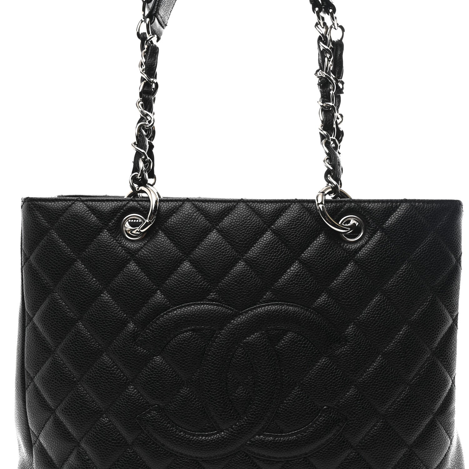 Caviar Quilted Grand Shopping Tote GST Black