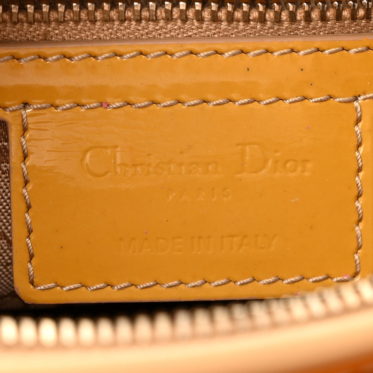 Patent Cannage Medium Lady Dior Dark Beige