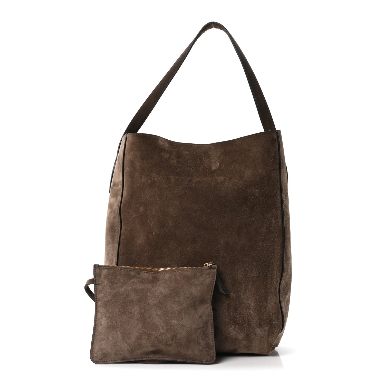 Suede Calfskin Frida Tote Brown