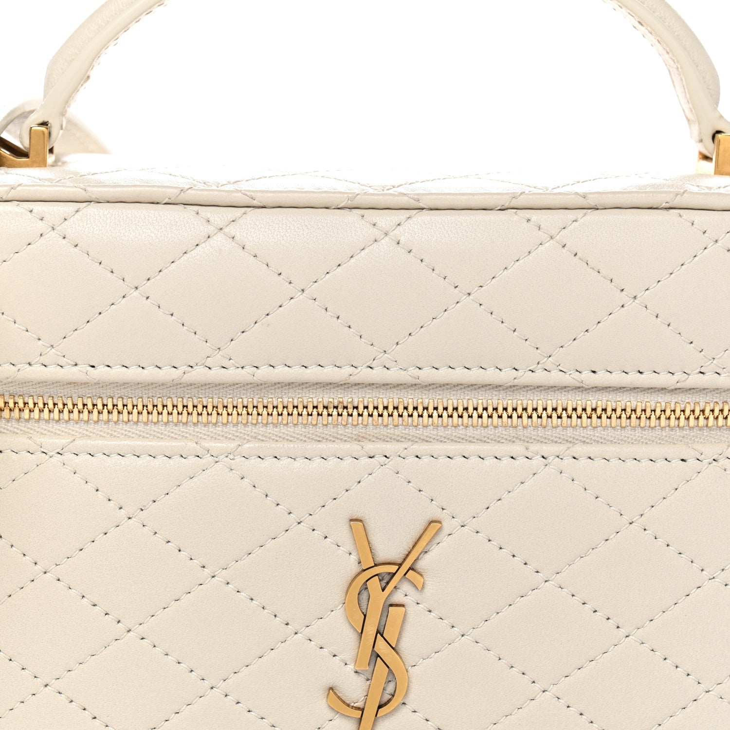 Lambskin Quilted Mini Gaby Vanity Case Crema Soft