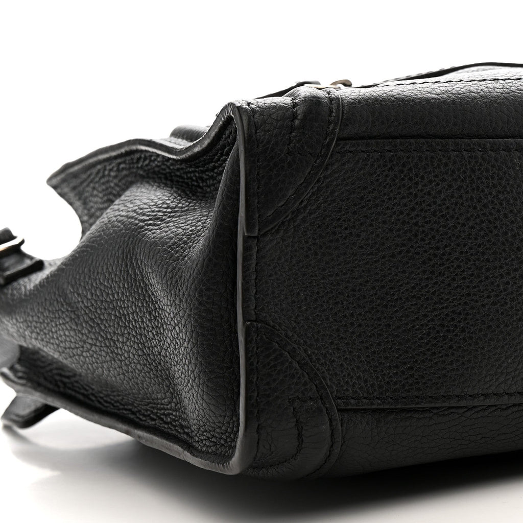 Drummed Calfskin Nano Luggage Black