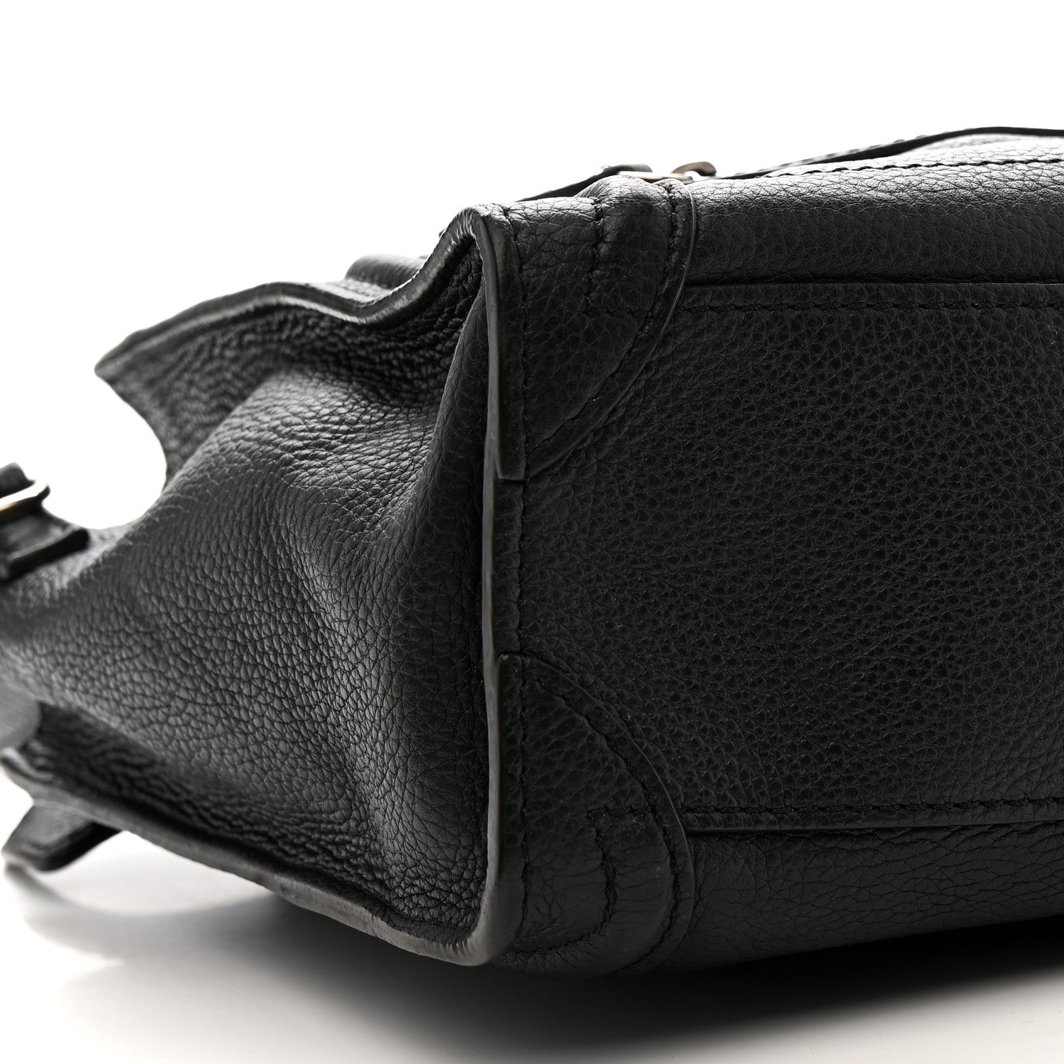 Drummed Calfskin Nano Luggage Black