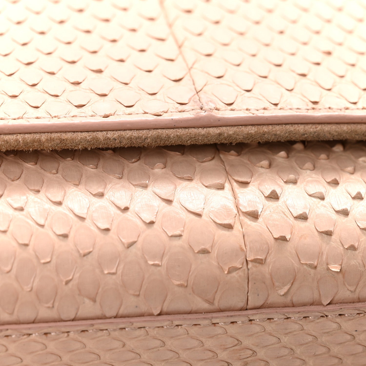 Snakeskin Medium Classic Monogram Kate Tassel Satchel Beige