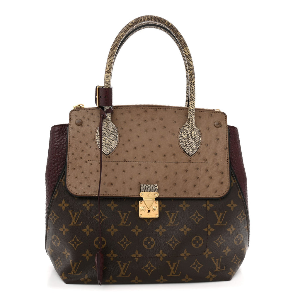 Ostrich Lizard Majestueux Tote MM Bordeaux