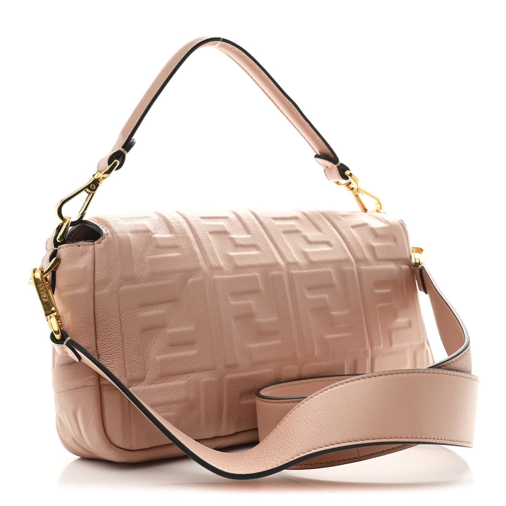 Nappa FF 1974 Embossed Baguette Rosa Bourbon