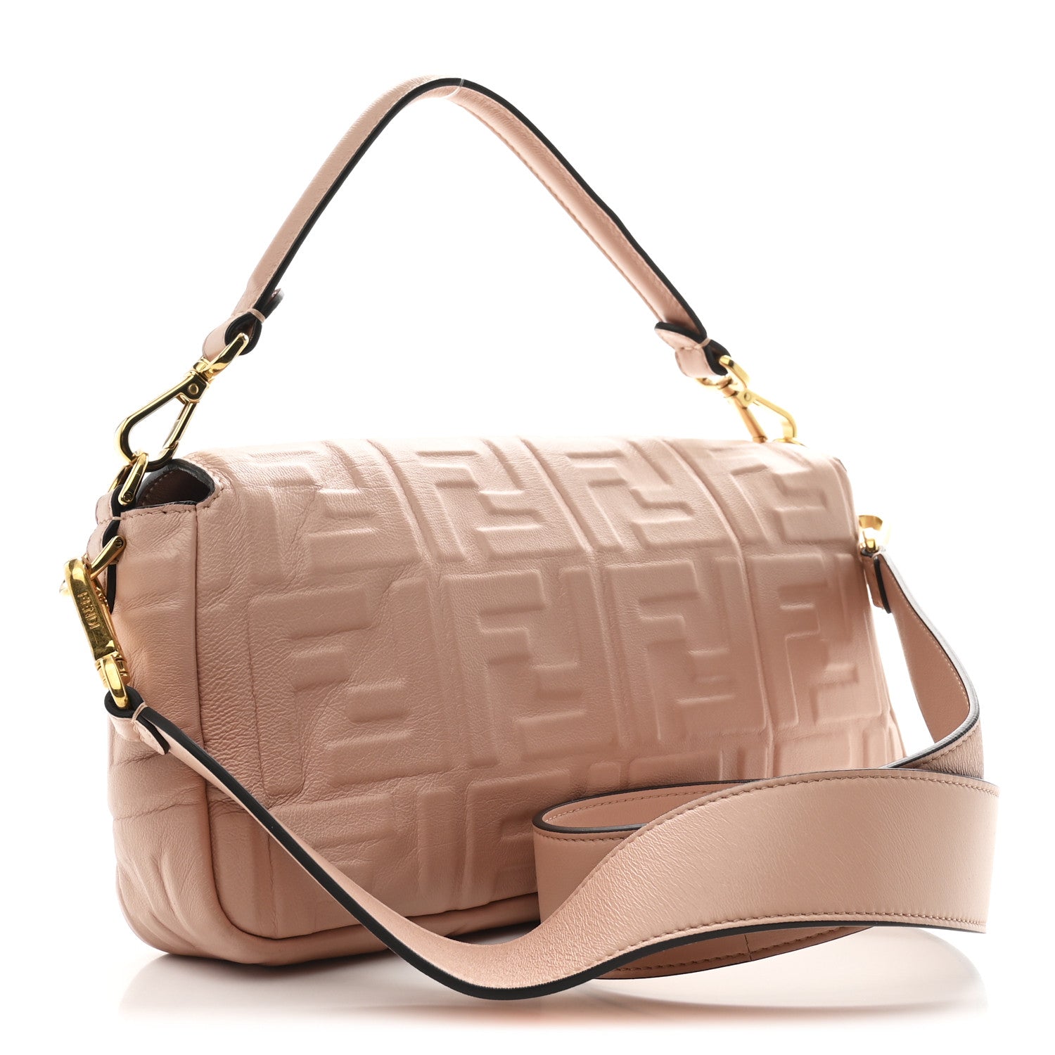 Nappa FF 1974 Embossed Baguette Rosa Bourbon