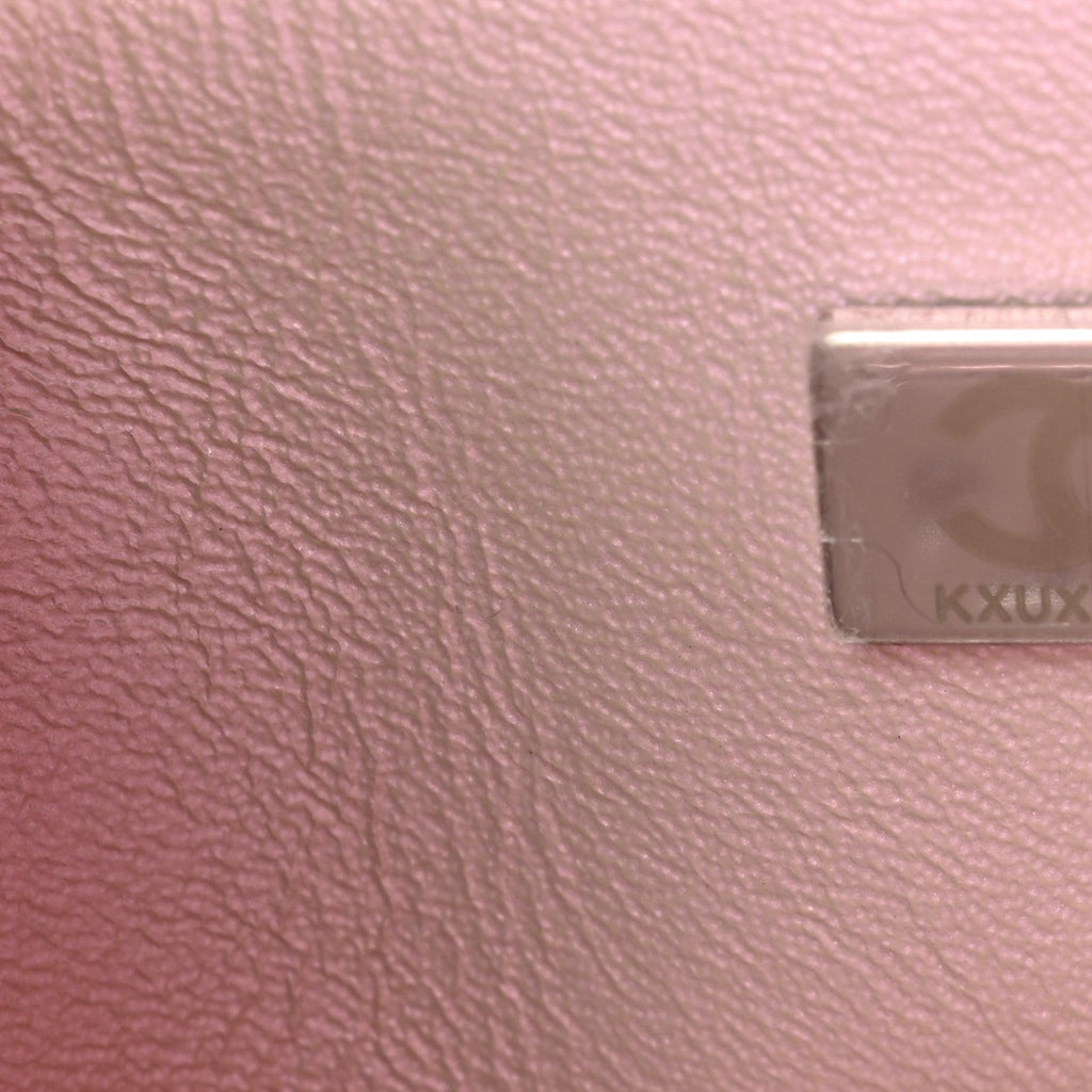 Iridescent Calfskin Quilted Mini Rectangular Flap Pink