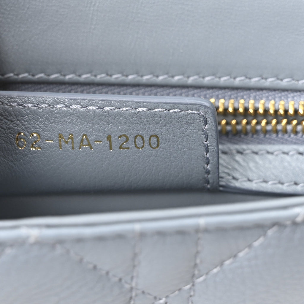 Calfskin Cannage Small Caro Bag Cloud Blue