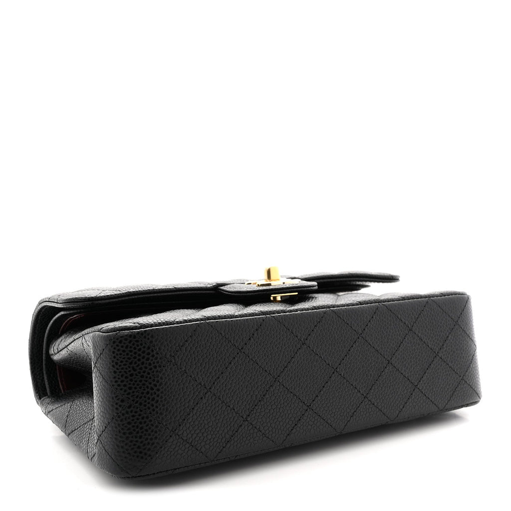 Caviar Quilted Small Double Flap Black