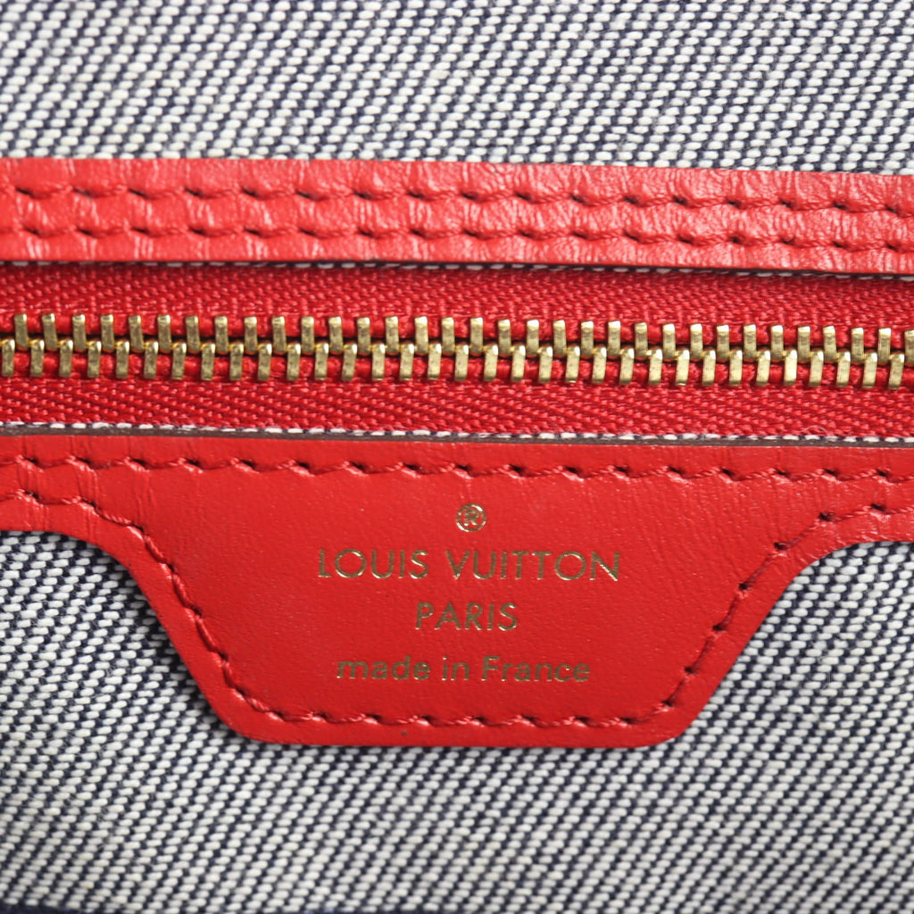 Louis Vuitton Neverfull MM Denim Rouge