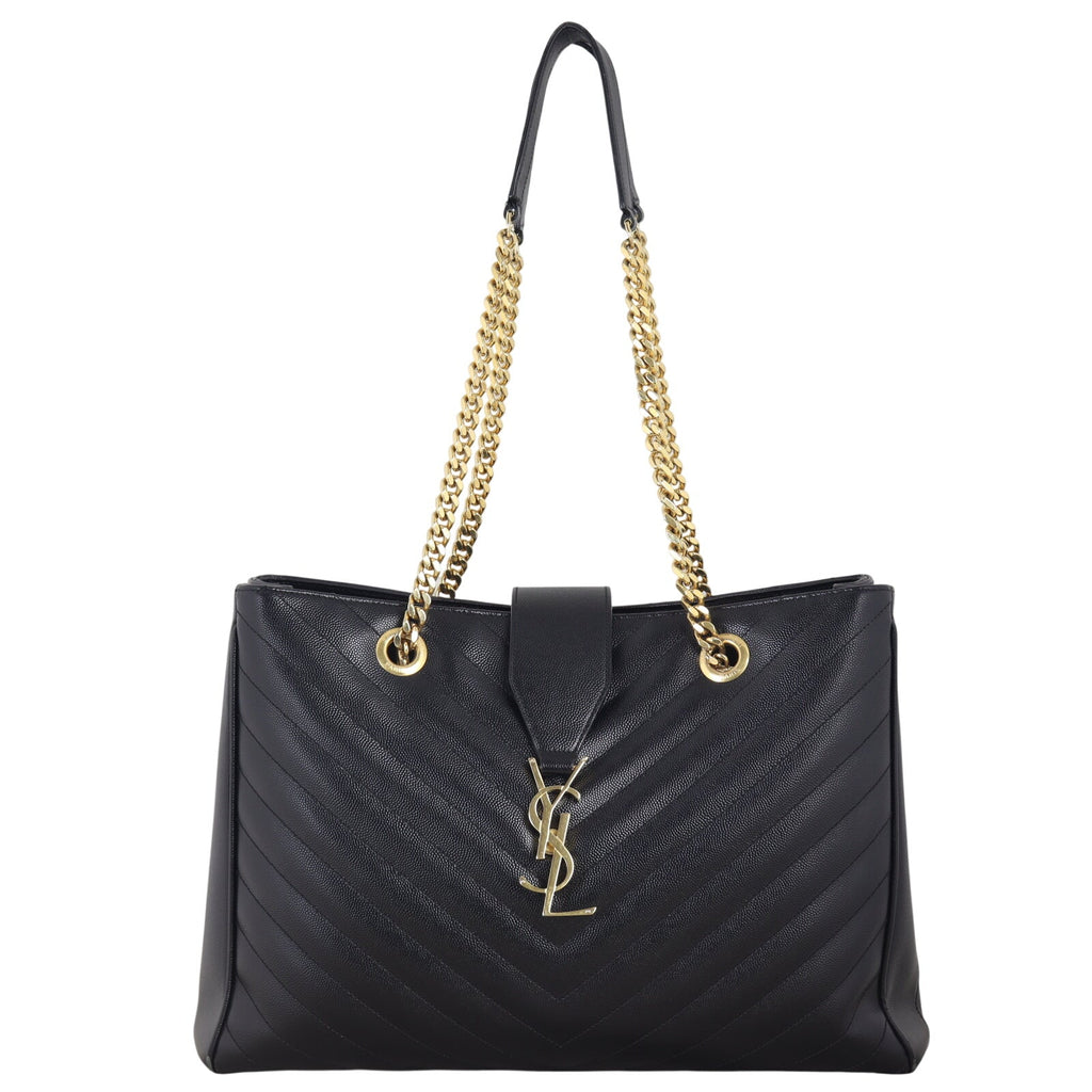 Saint Laurent Chevron Shopping Tote