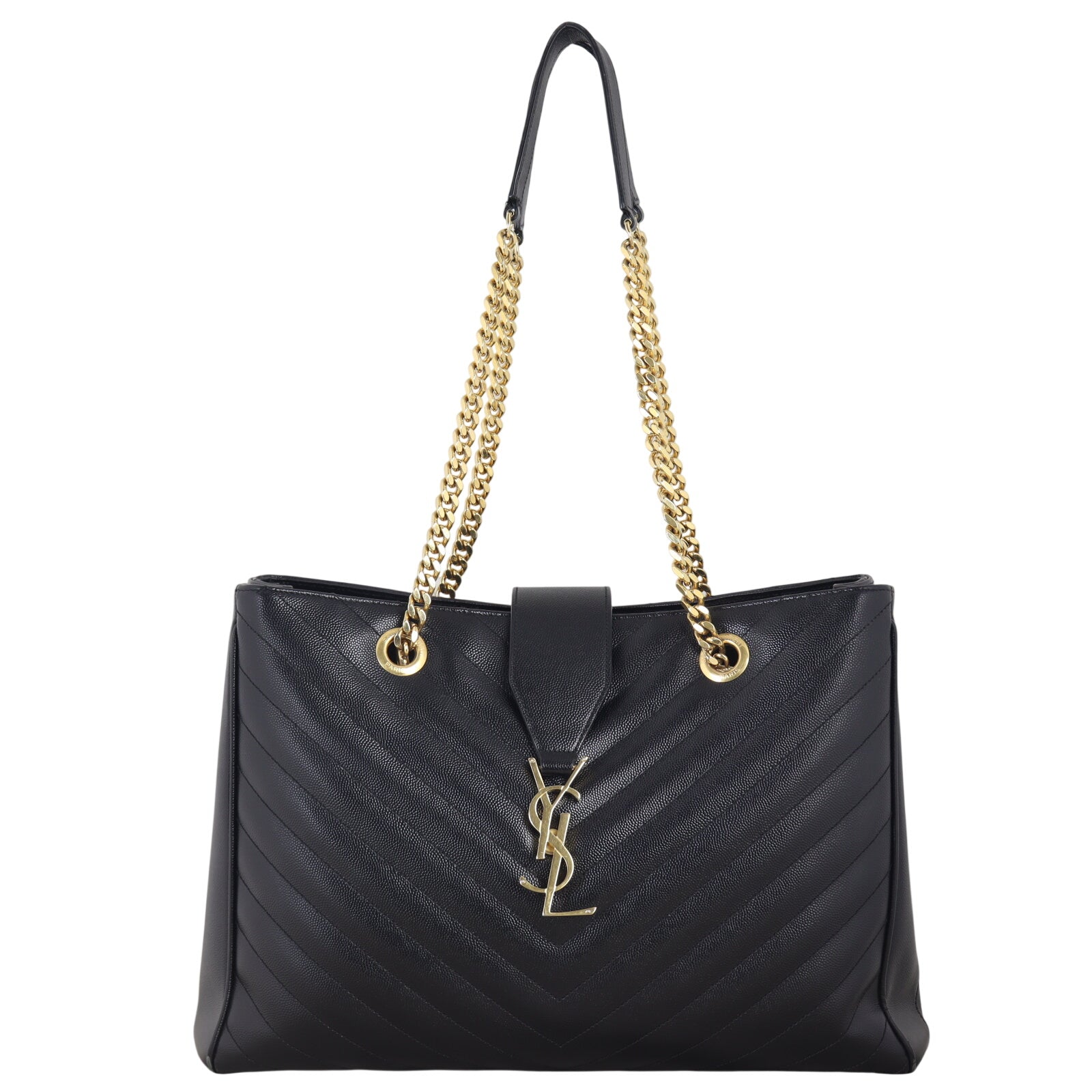 Saint Laurent Chevron Shopping Tote