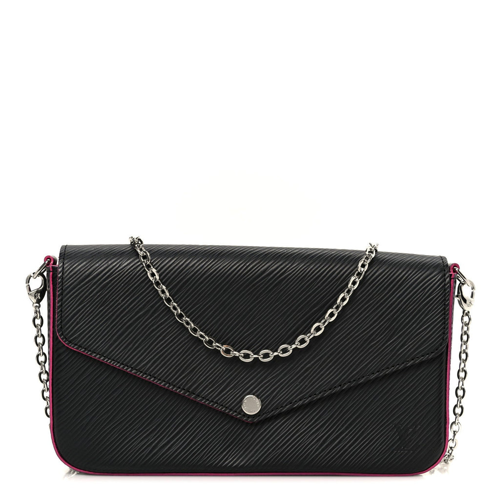 Epi Pochette Felicie Black Hot Pink
