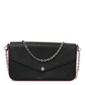 Epi Pochette Felicie Black Hot Pink