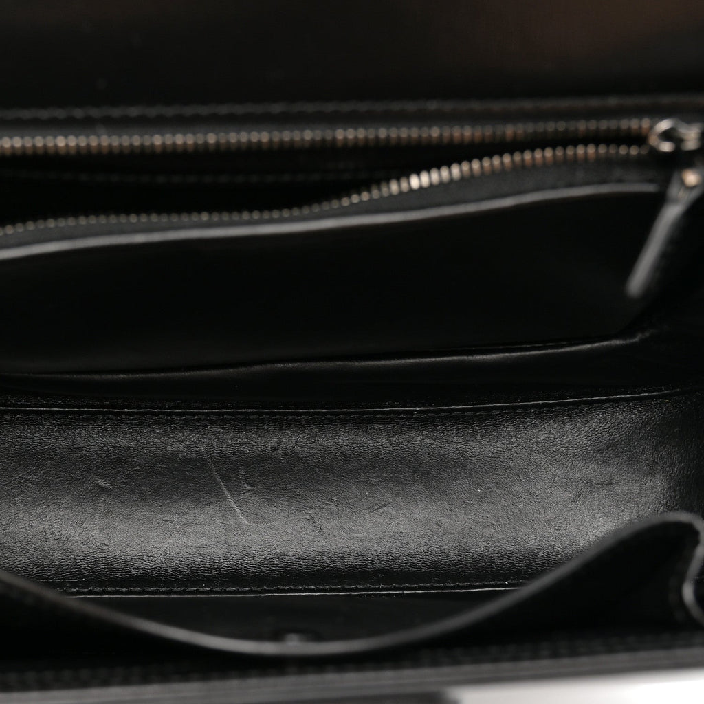 Boarded Dyana Lux Calfskin Web Monochrome Medium Bamboo 1947 Top Handle Bag Black