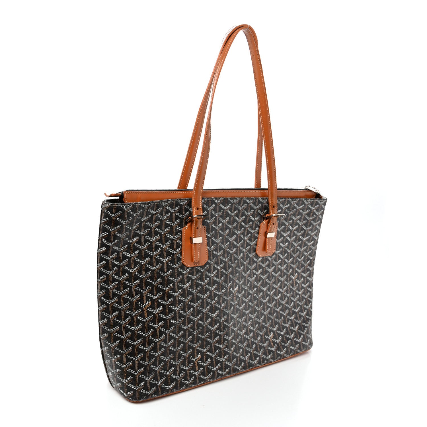 Goyardine Stripe Sac Marie Galante GM Black Gold