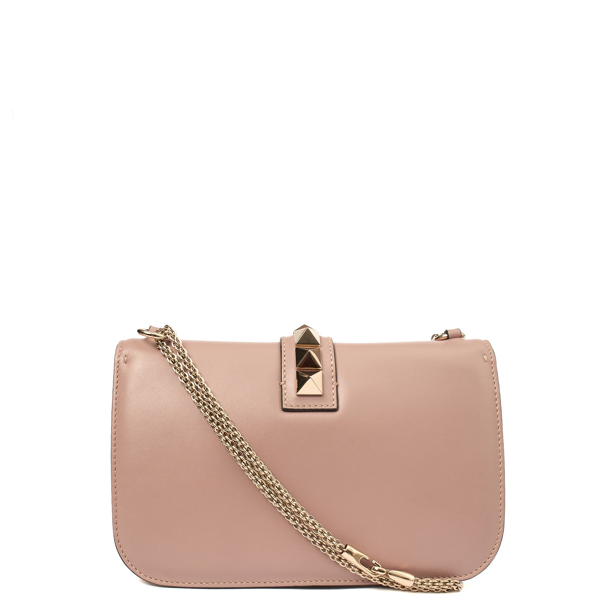 Valentino Shoulder Bag Glam Lock - Medium in Pink, Leather