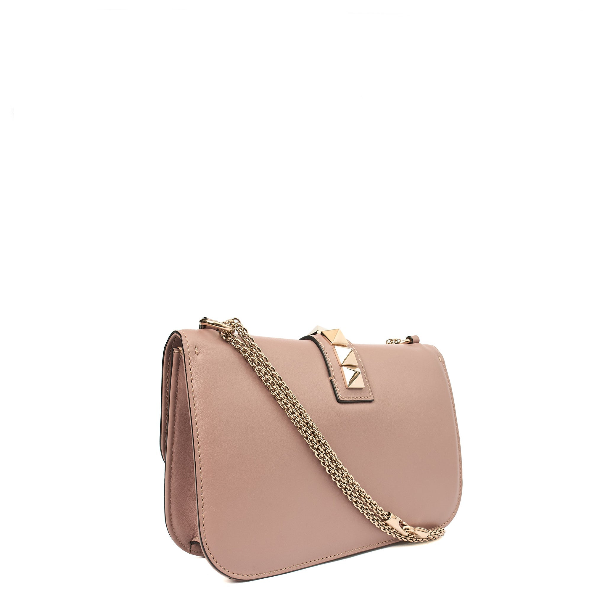 Valentino Shoulder Bag Glam Lock - Medium in Pink, Leather