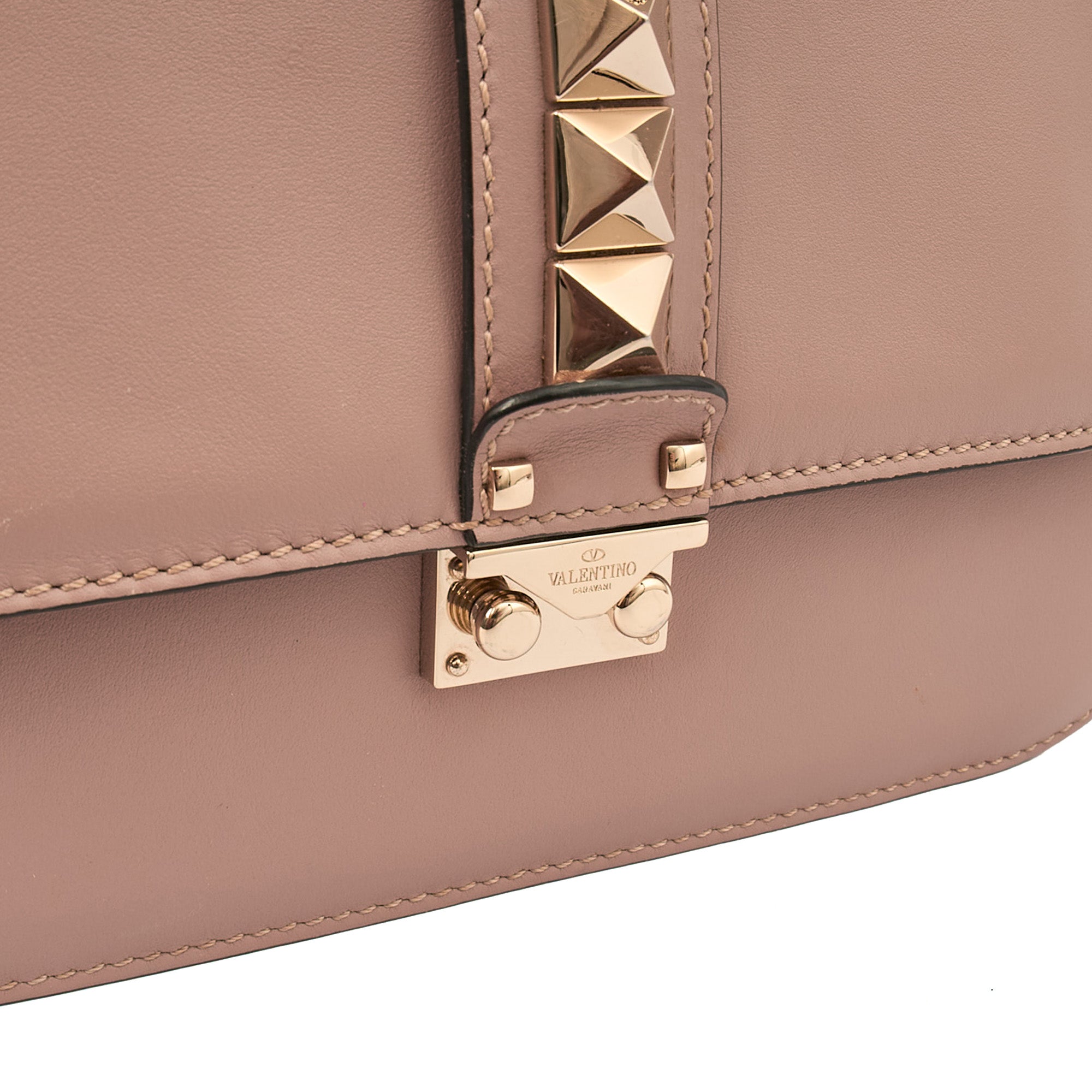 Valentino Shoulder Bag Glam Lock - Medium in Pink, Leather