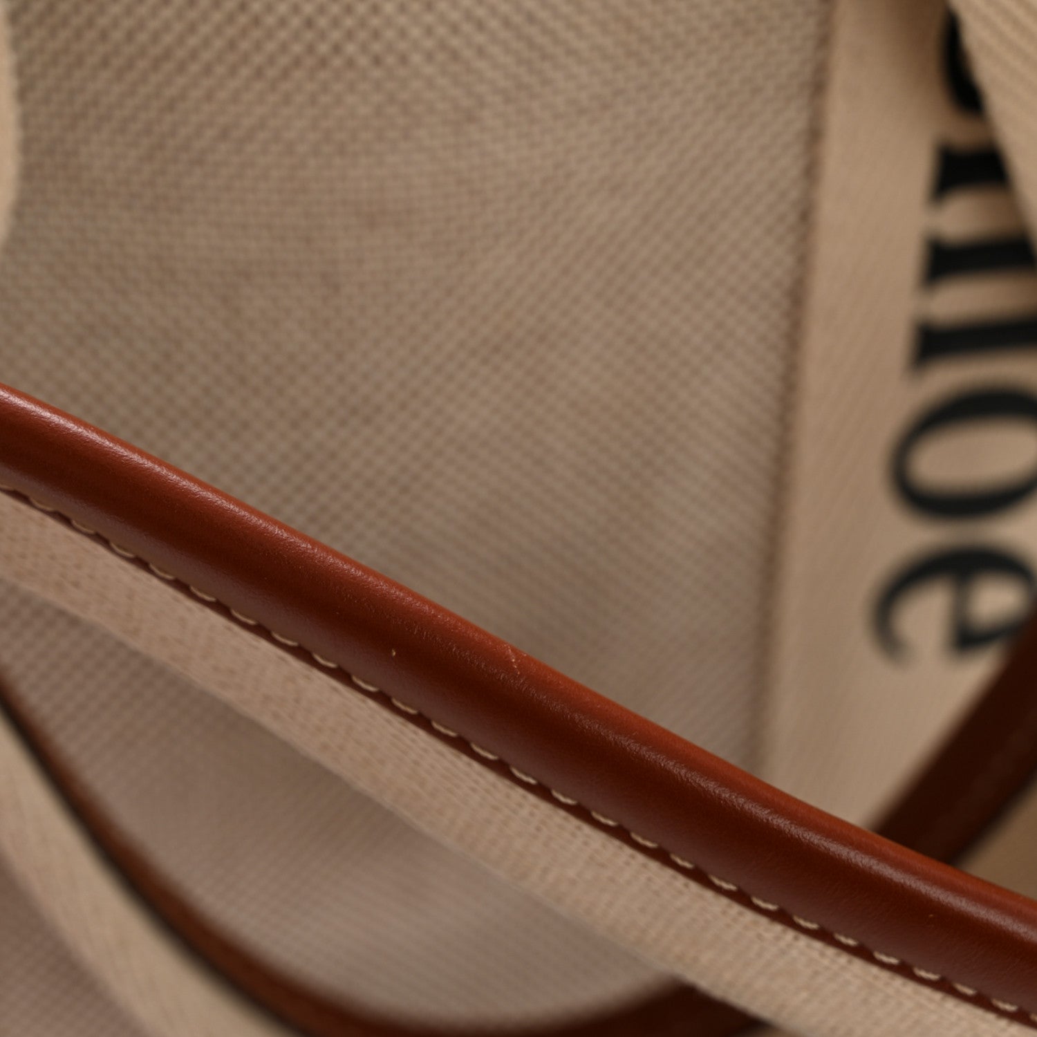 Cotton Calfskin Medium Woody Ribbon Tote White Brown