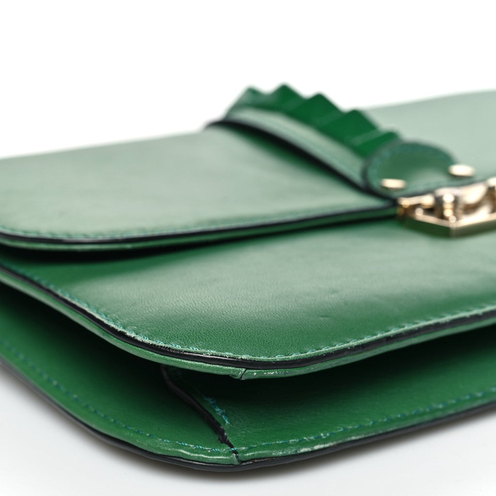 Vitello Medium Glam Lock Rockstud Flap Pop Green