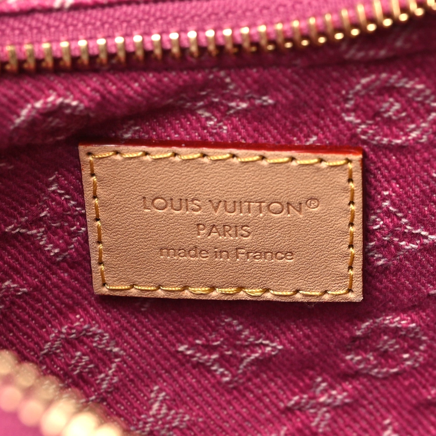 Monogram Denim Pochette Valley Fuchsia