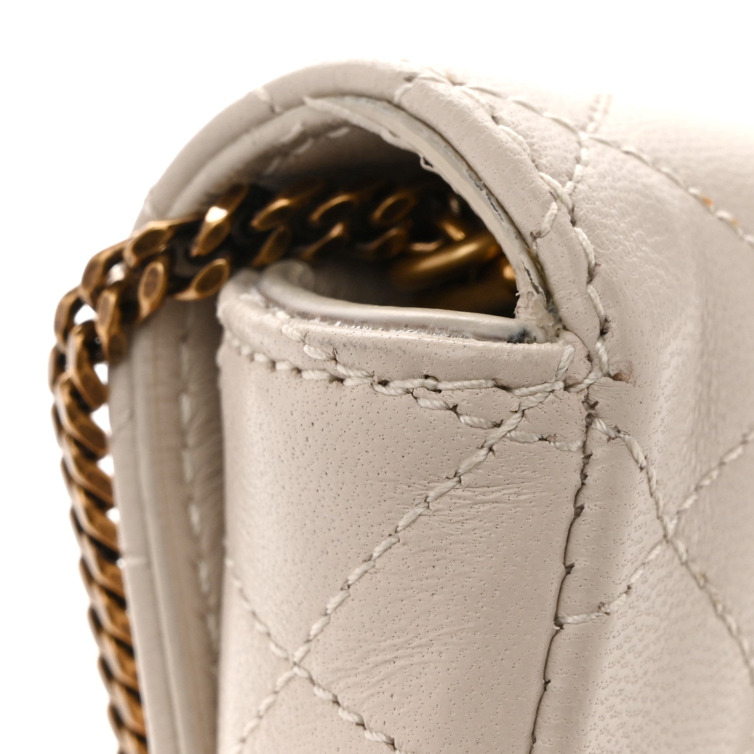 Lambskin Quilted Gaby Phone Holder Crossbody Crema Soft