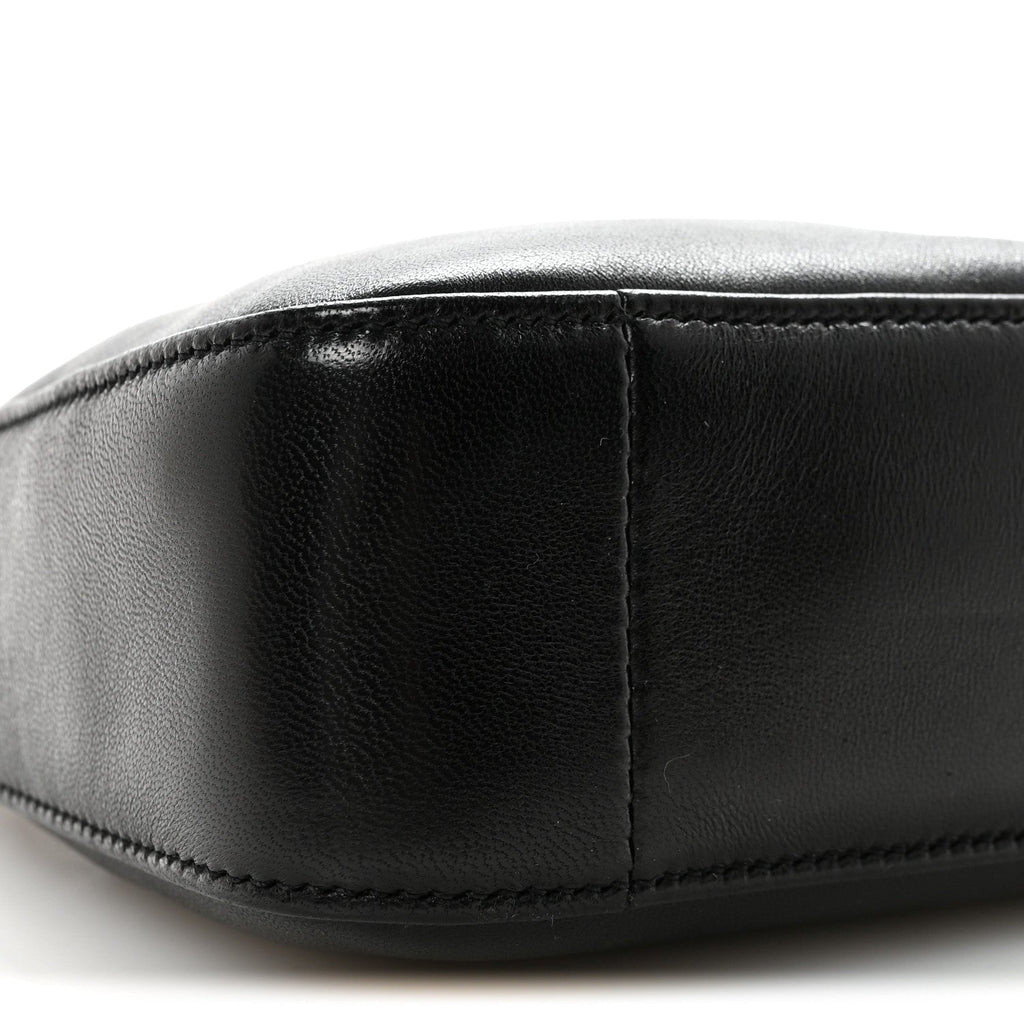 Plunged Lambskin Calypso Mini Hobo Black
