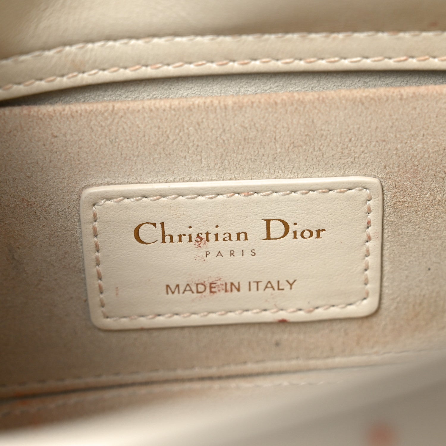 Calfskin Embroidered Small Lady D-Joy White Multicolor