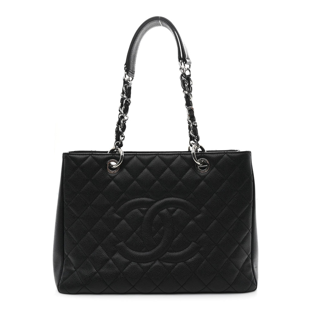 Caviar Quilted Grand Shopping Tote GST Black