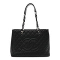 Caviar Quilted Grand Shopping Tote GST Black