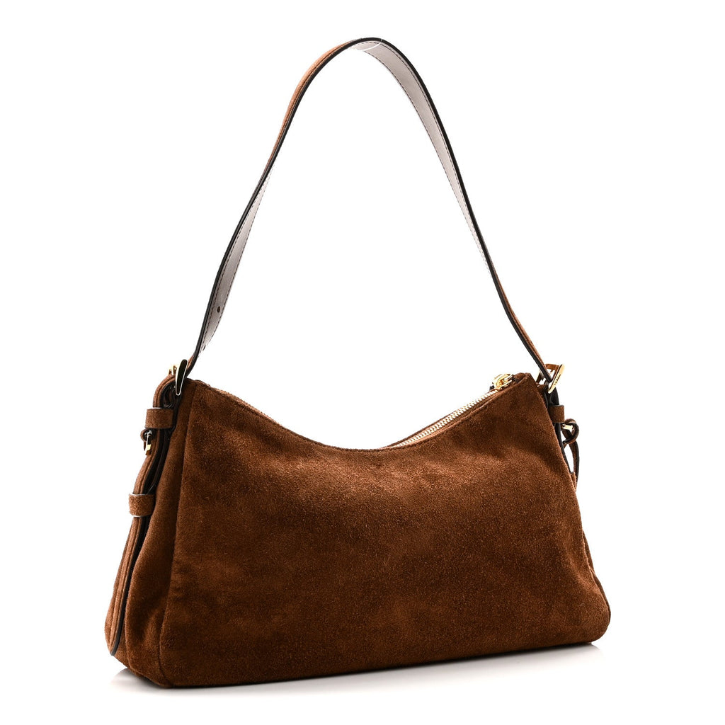 Scamosciato Suede Medium Aimee Shoulder Bag Cacao