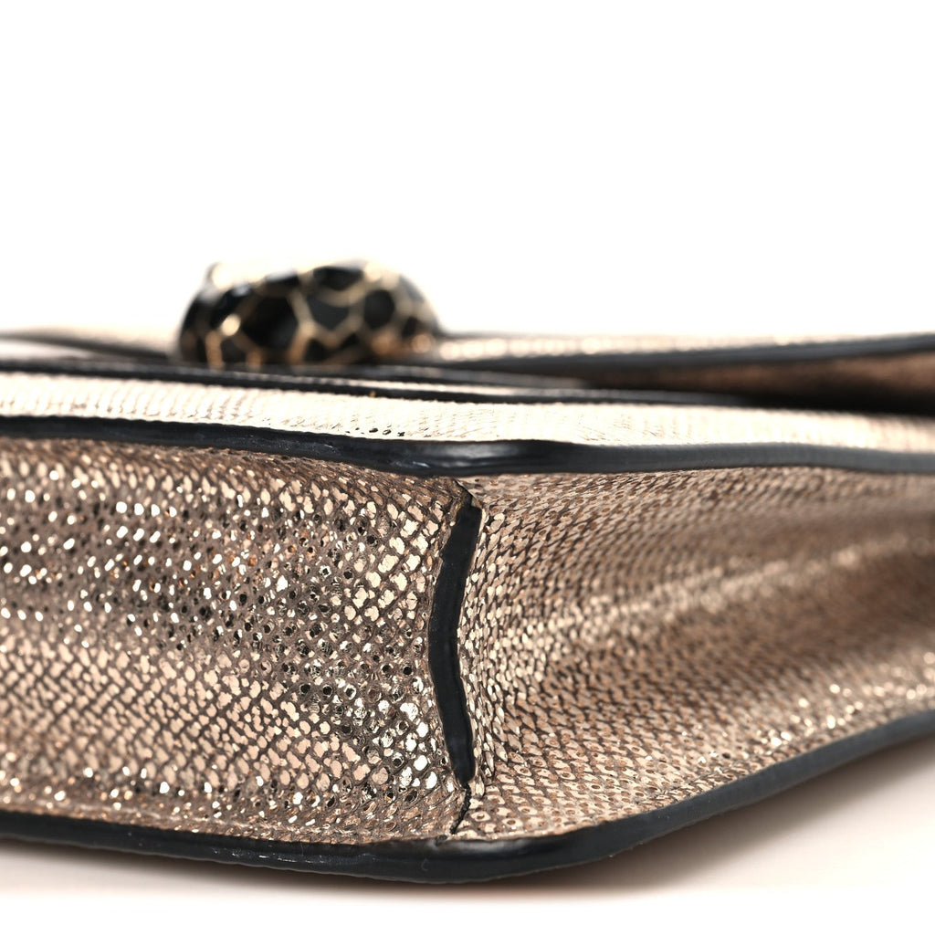 Metallic Karung Serpenti Forever Top Handle Gold